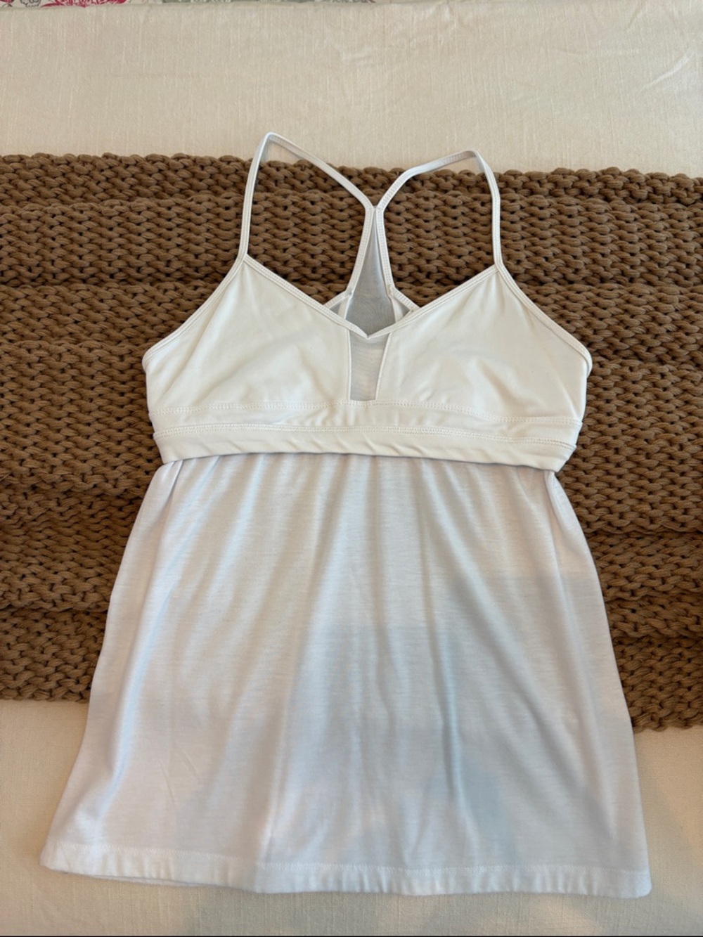 ALO Yoga White Tank with Racerback Detail